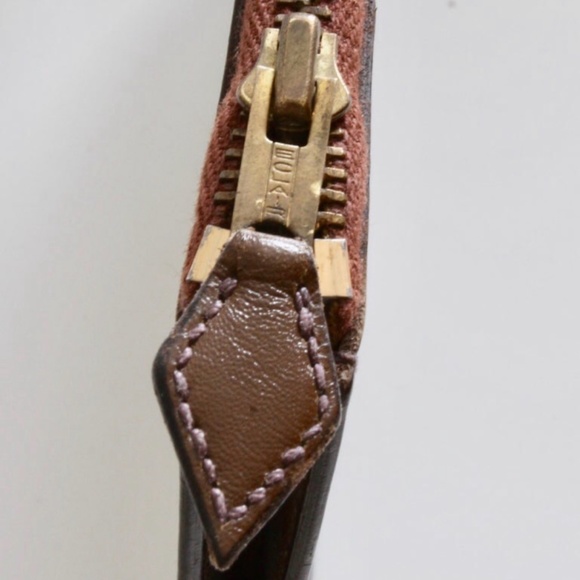 Vintage Hermes Pochette Wristlet Brown Box Leather Bonwit Teller Rare - Picture 9 of 11